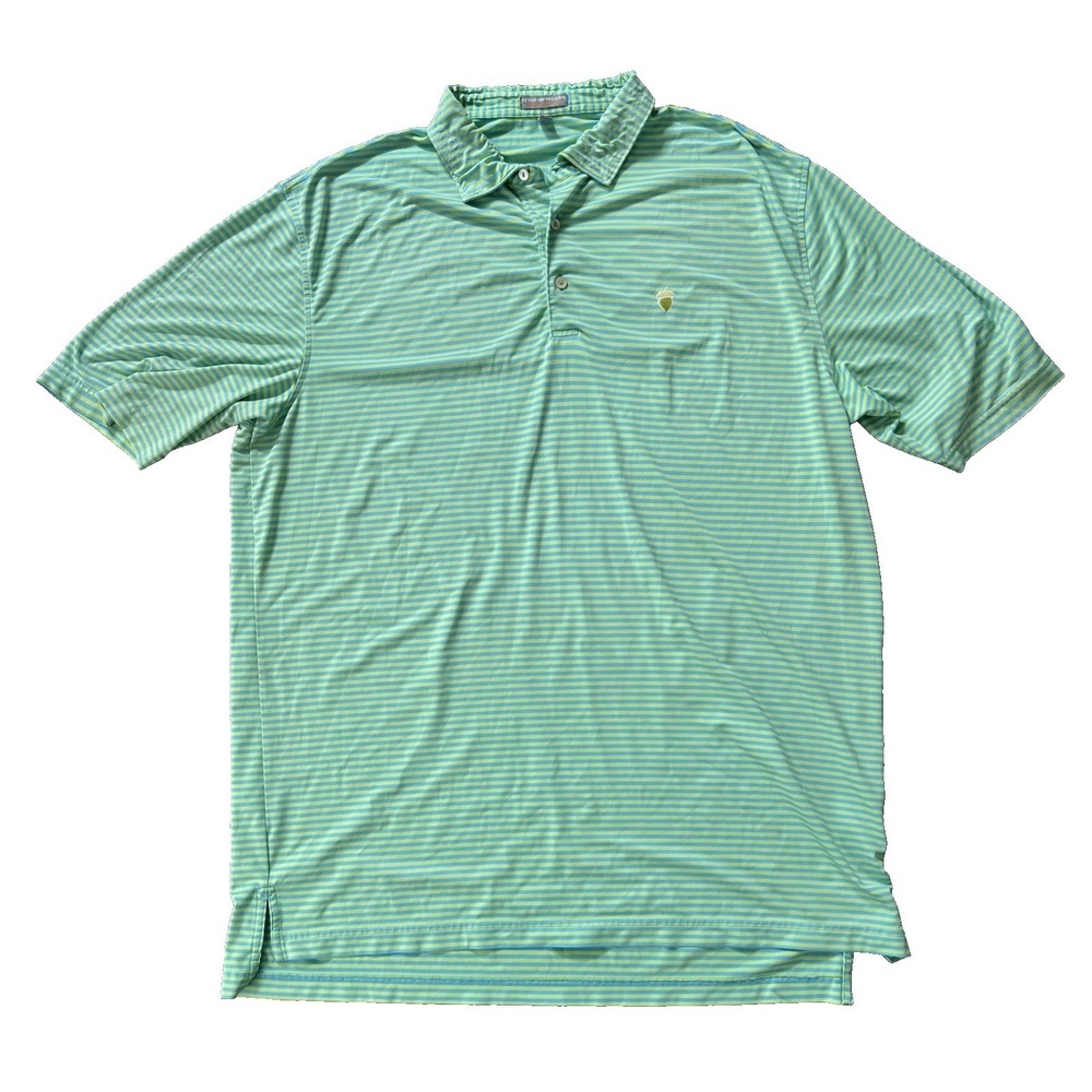Peter Millar Polo Shirt Summer Comfort Men's‎ XL Spanish Oaks Golf Club Green